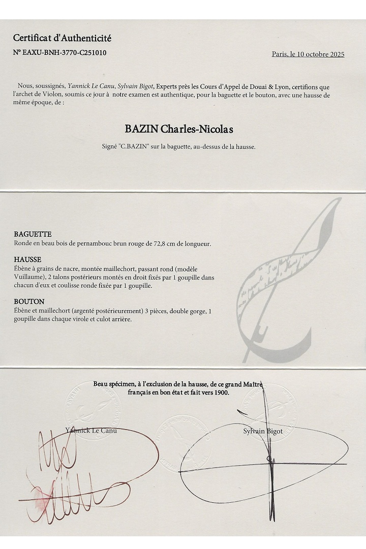 Bazin Charles-Nicolas - Geigenbogen - GB-328